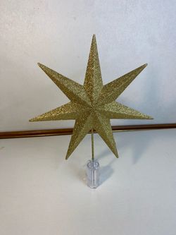 gold glitter-finished Bethlehem star Christmas tree topper