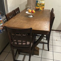 Brown Wooden Dining Room Table 