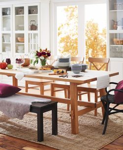 IKEA dining table with 4 benches