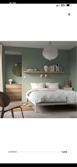 IKEA VEVELSTAD King White Bed Frame