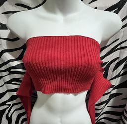 Red Ribbed Tube Top