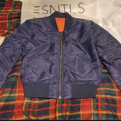 ESNTLS Navy Blue Bomber Jacket XS