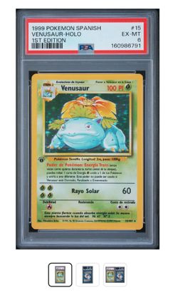 1999 Pokémon Spanish 1st Edition Venusaur Holo #15 PSA 6