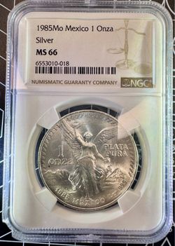 1985 - MO (MS66) Mexico 1 oz Silver Libertad Onza NGC