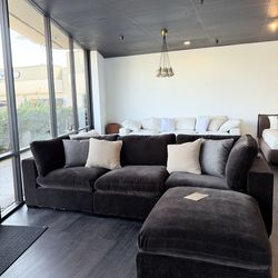 Cloud Style Modular Sectional – Brown Chaise Couch 🛋️