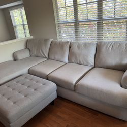 Furniture Row Sectional and Ottoman