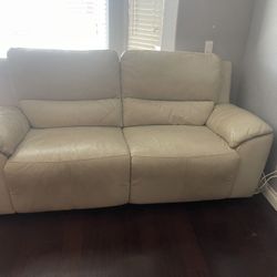 Free Leather Reclining Couch… Donations Welcome 