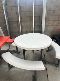 Round Table with Benches