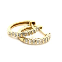 10k Gold Diamond Hoop Earrings .25ctw 2grams 141293 7