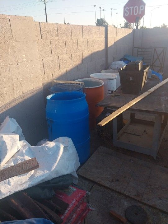 About 3 Ft Tall Barrels Empty No Lids