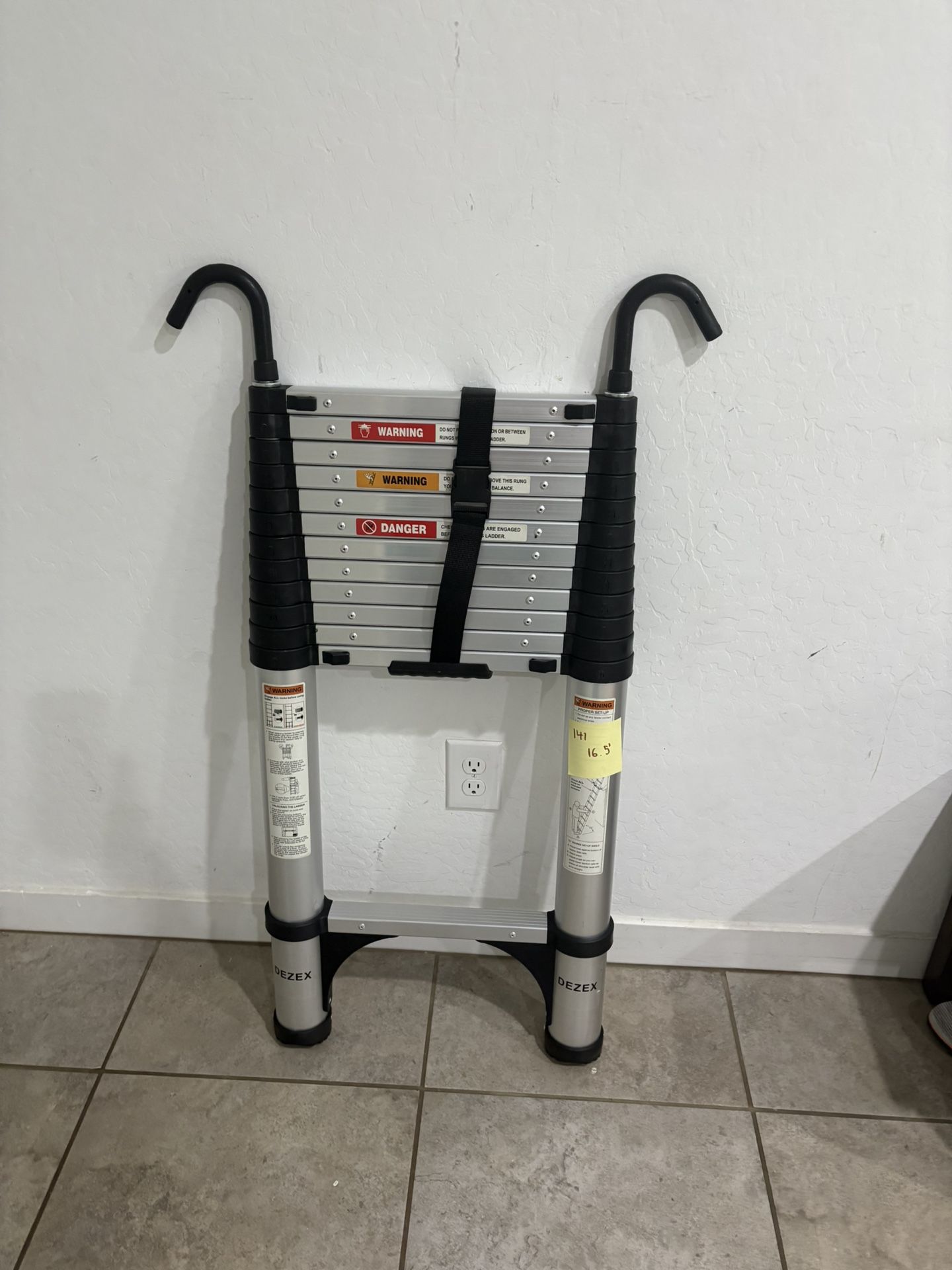 16.5ft Telescopic Ladder With Hooks