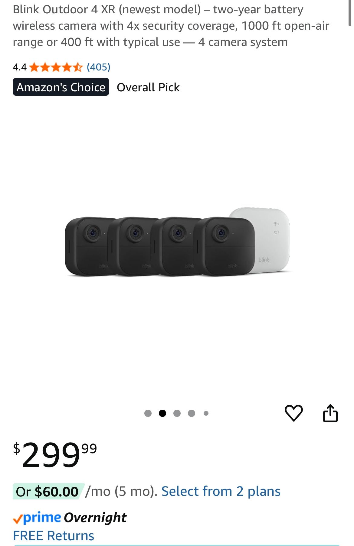 Blink Outdoor 4 XR (newest model) Camera Security System