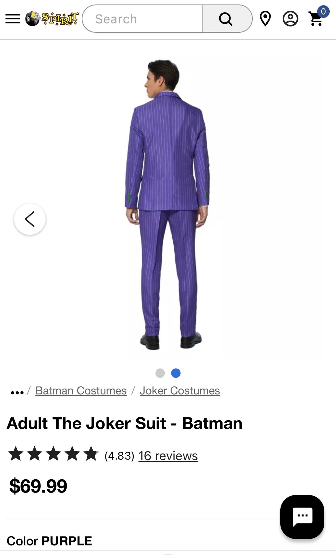 Adult Joker Costume -$35