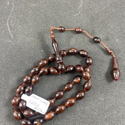 Tesbih Prayer Beads Vintage Hand Made Czech Catalin Master Siverekli Mahmut 12x8