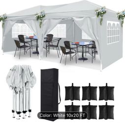 10x20 FT Pop-Up Canopy Tent with Sidewalls