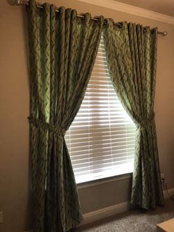 Custom curtains two panels 18 ft L x 8 1/2 W, six panels 9ft L x 8 1/2ft W