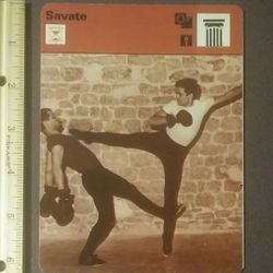 1977 Sportscaster Savate French Kick Boxing Lightning Footwork Sports Photo Large Over-sized Card HTF Collectible Vintage 