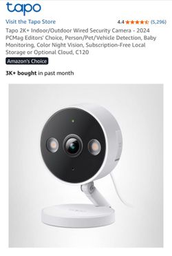 Tapo 2K+ Indoor/Outdoor Wired Security Camera