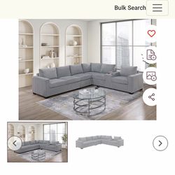 Sectional 119x104 couch with charger station