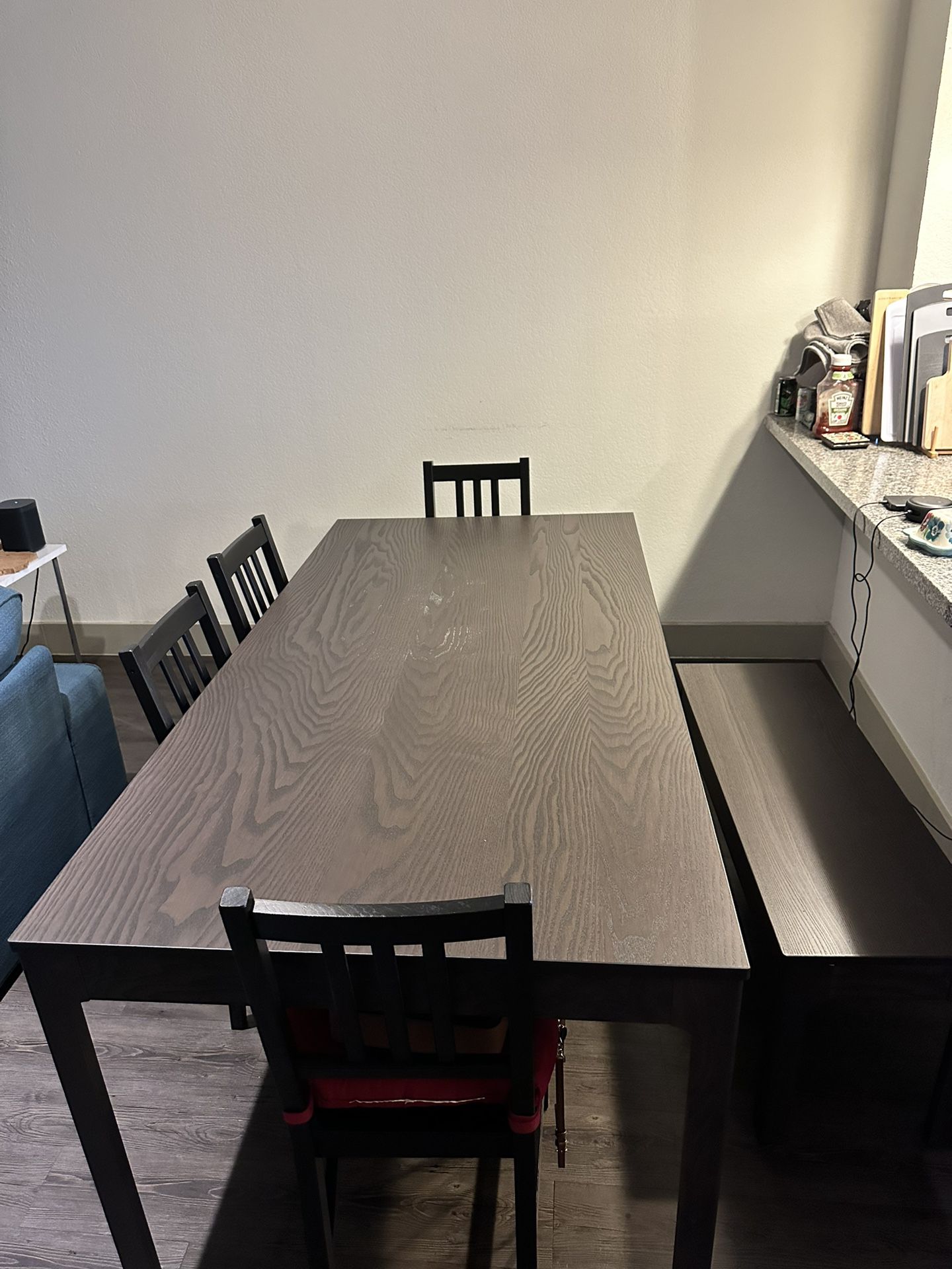 IKEA Dining Table Set With 4 Chairs And Bench For Sale 