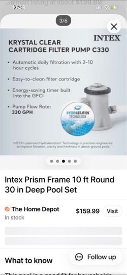 Intex Krystal Clear Cartridge Filter Pump C330