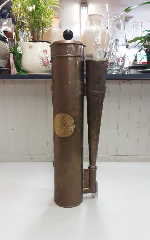 Antique Brass Nautical Plunger Operated Boat Fog Horn- Located In Shelton