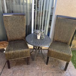 Set Of Two Twig Chairs and Table