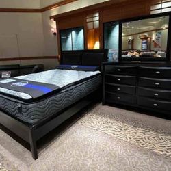 Emily black bedroom set now only $899. Easy finance option. Same day delivery.