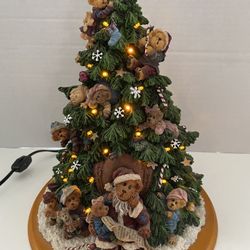Boyd’s Bears Danbury Mint Lighted Illuminated Resin Christmas Tree; 13” Tall