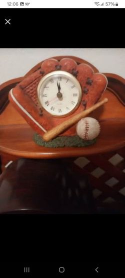 Baseball Themed Decorative Desk Clock