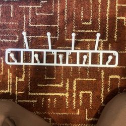 White Wall-Mount Hook Rack / Organizer (Multiple Hooks)