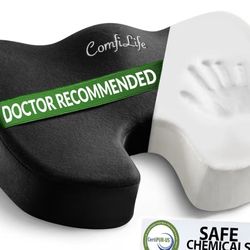 ComfiLife Premium Comfort Seat Cushion - Non-Slip Orthopedic 100% Memory Foam Coccyx Cushion for Tailbone Pain - Cushion for Office Chair Car Seat - B