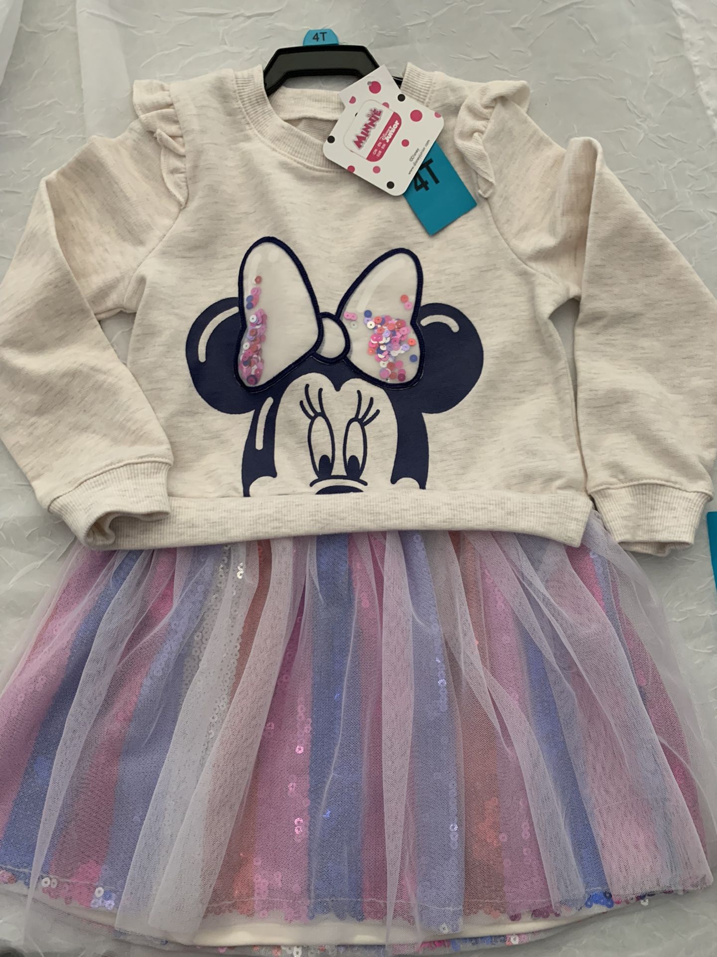 DISNEY MINNIE SEQUINS DRESS 4T NEW