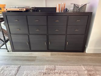 IKEA KALLAX Media Console – Fully Loaded with 8 Inserts