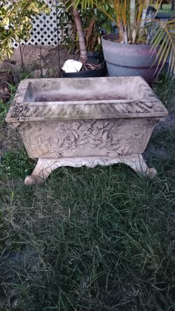 Heavy Concrete Planter And Pedestal