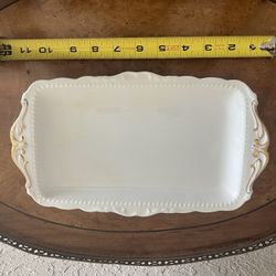 Royal Vintage Albert Bone China White Gold Serving Tray