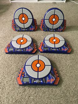 Set of 5 Nerf Elite Digital Targets – Like New, Used Once, Batteries Included