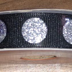 Silver Dots Black Ribbon New