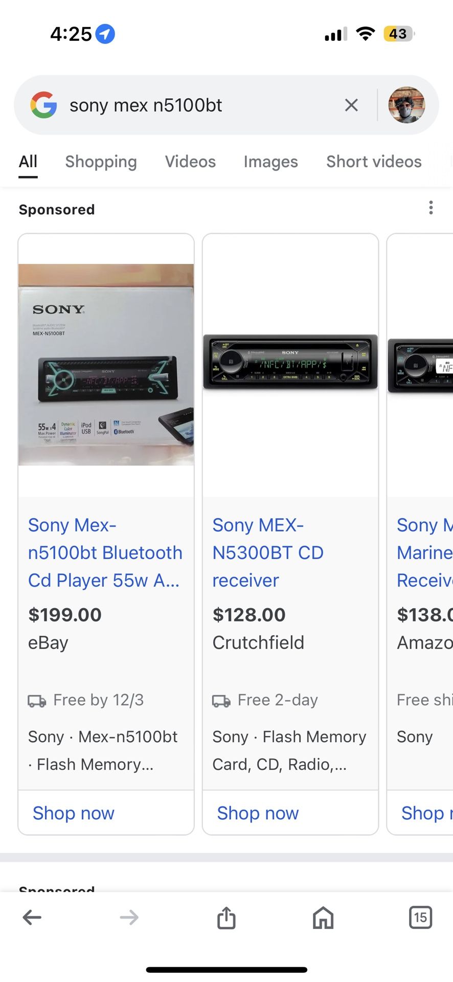 Brand new Sony single den stereo