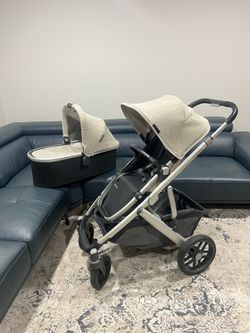 Uppababy V2 Cruz Stroller With Bassinet Beige