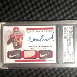 Graded PATRICK MAHOMES 2017 National Treasures #RST-PM 1 of 1 *RP *( Gem Mt. 10 )*
