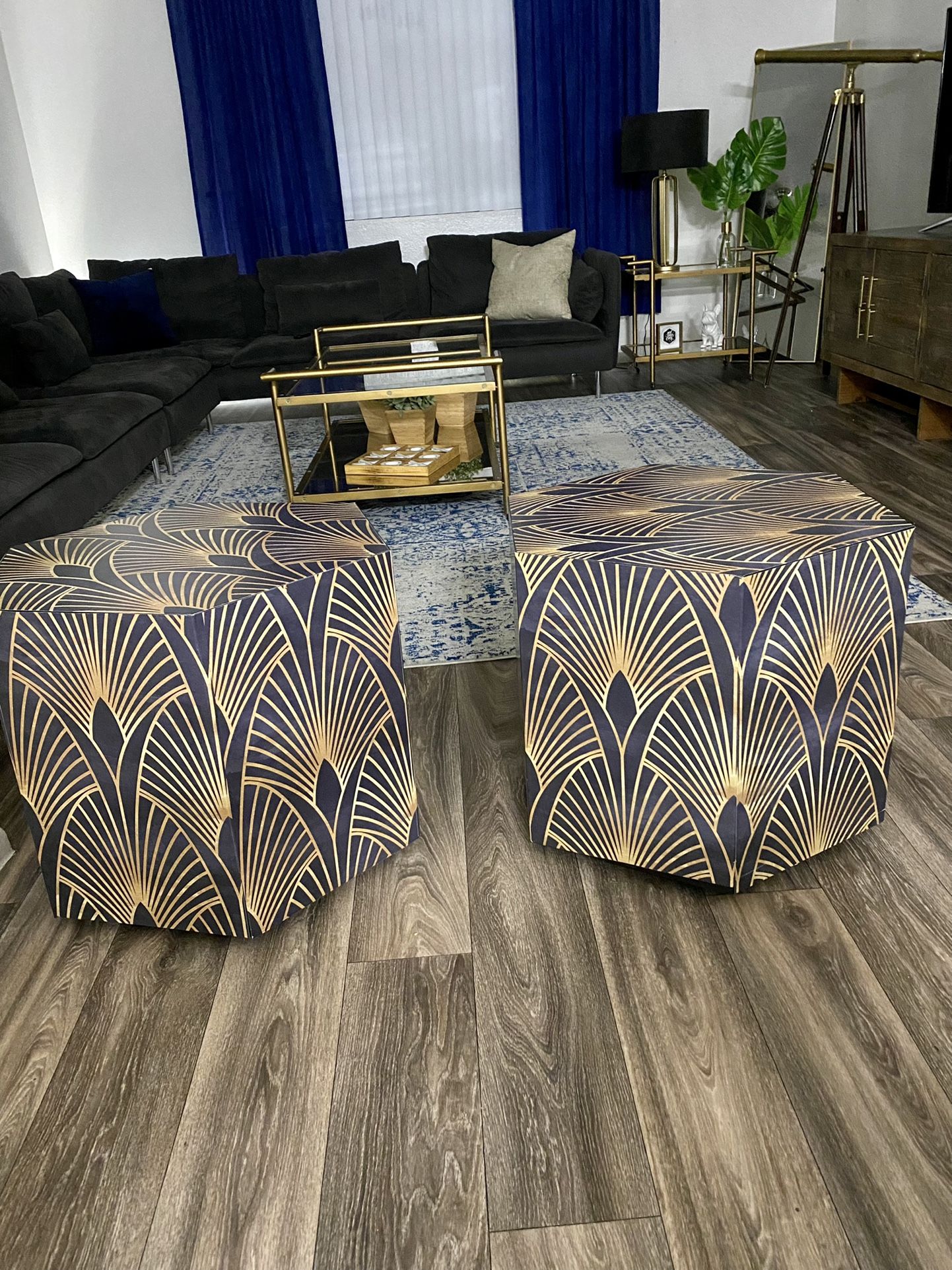 Black & Gold Side Tables