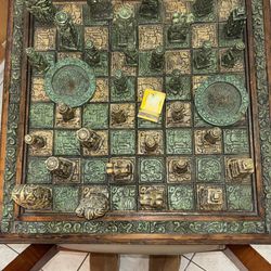 Antique Mayan Chess Set  