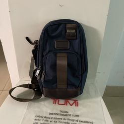 TUMl Blue Nylon Crossbody Sling Bag 