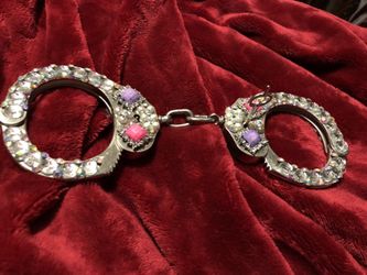 Heavy rod iron real hand cuffs