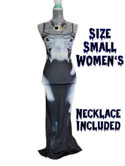 Halloween costume X-ray /skeleton Women's Small Graphic Bodycon Dress