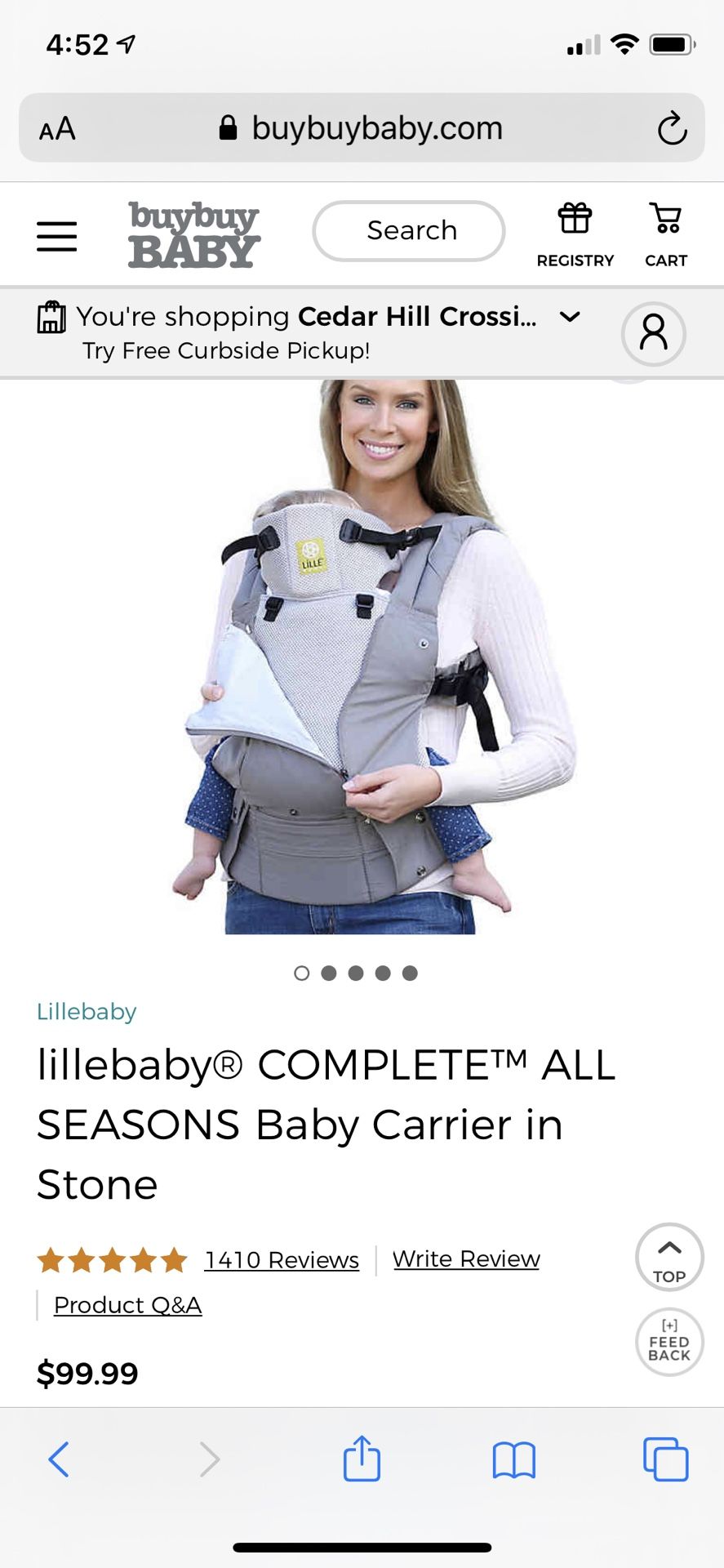 Like New Lillebaby Complete All Seasons baby carrier