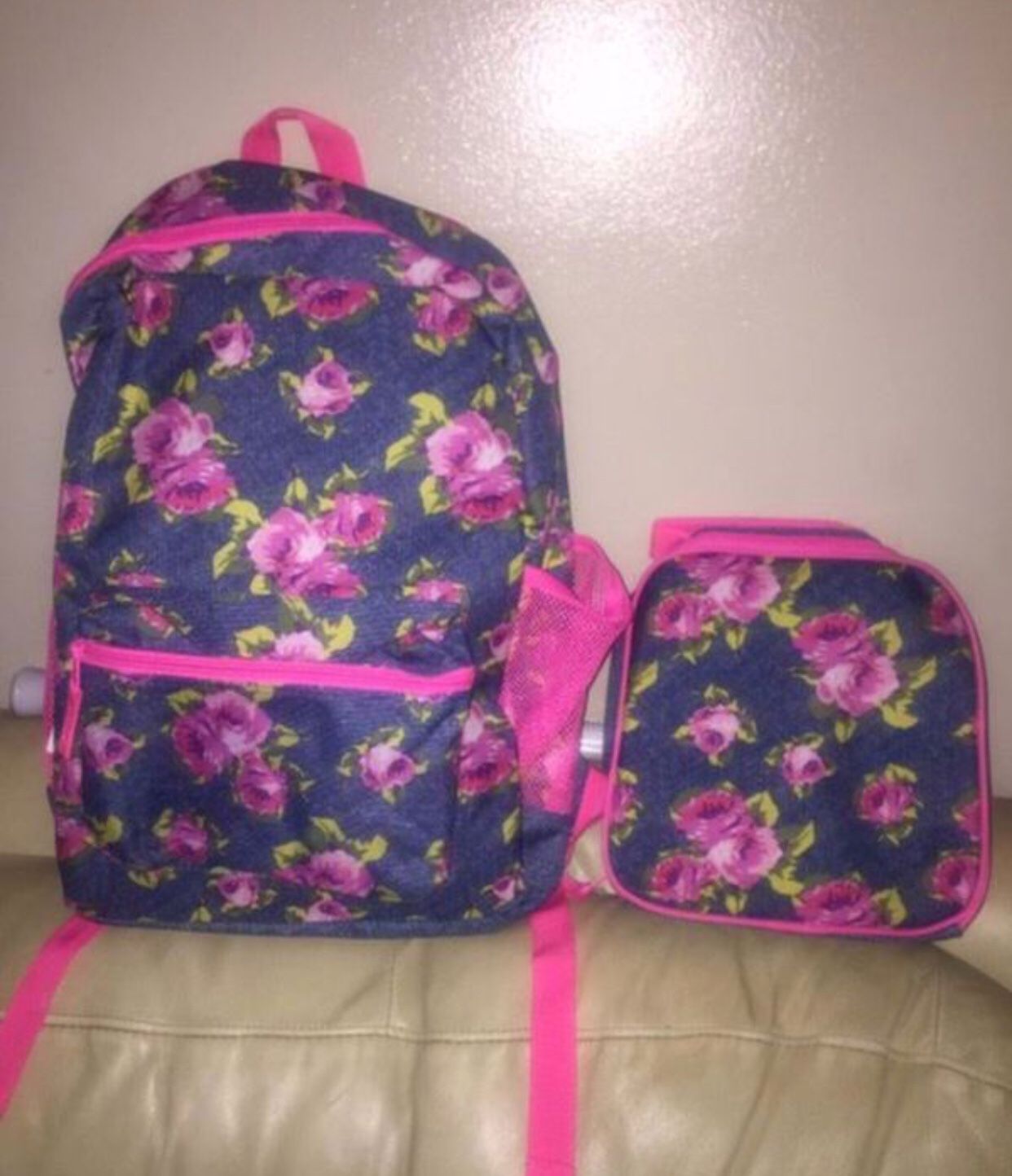 Back pack and lunch bag