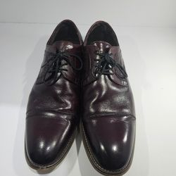 Stacy Adams Red Leather Cap Toe Lace Up Memory Foam Oxfords Dress Shoes 11.5