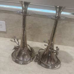 Michael Aram White Orchid Candle Holders 